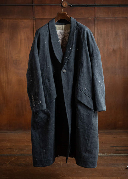 ZIGGY CHEN Oversized Shawl-Collar Coat Vintage Black 0M2431104