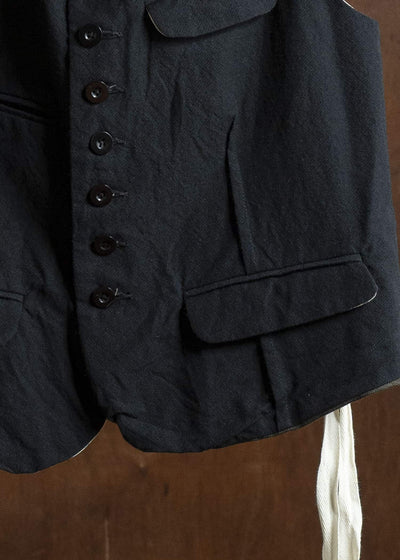 KLASICA 25F-GLT-B12 JEUNET - ax Square Shaped Loose Vest COAL BLACK