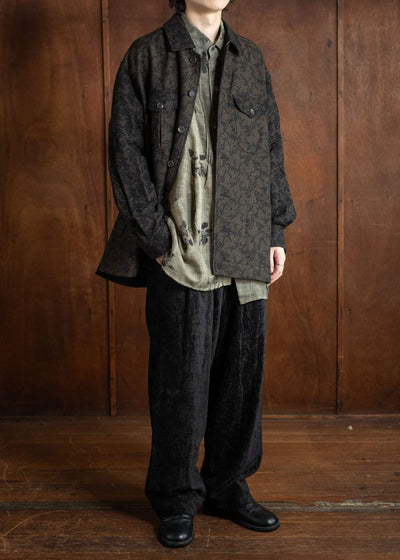 ZIGGY CHEN Jaquard Wokers Shirt Dark Khaki 0M2430702