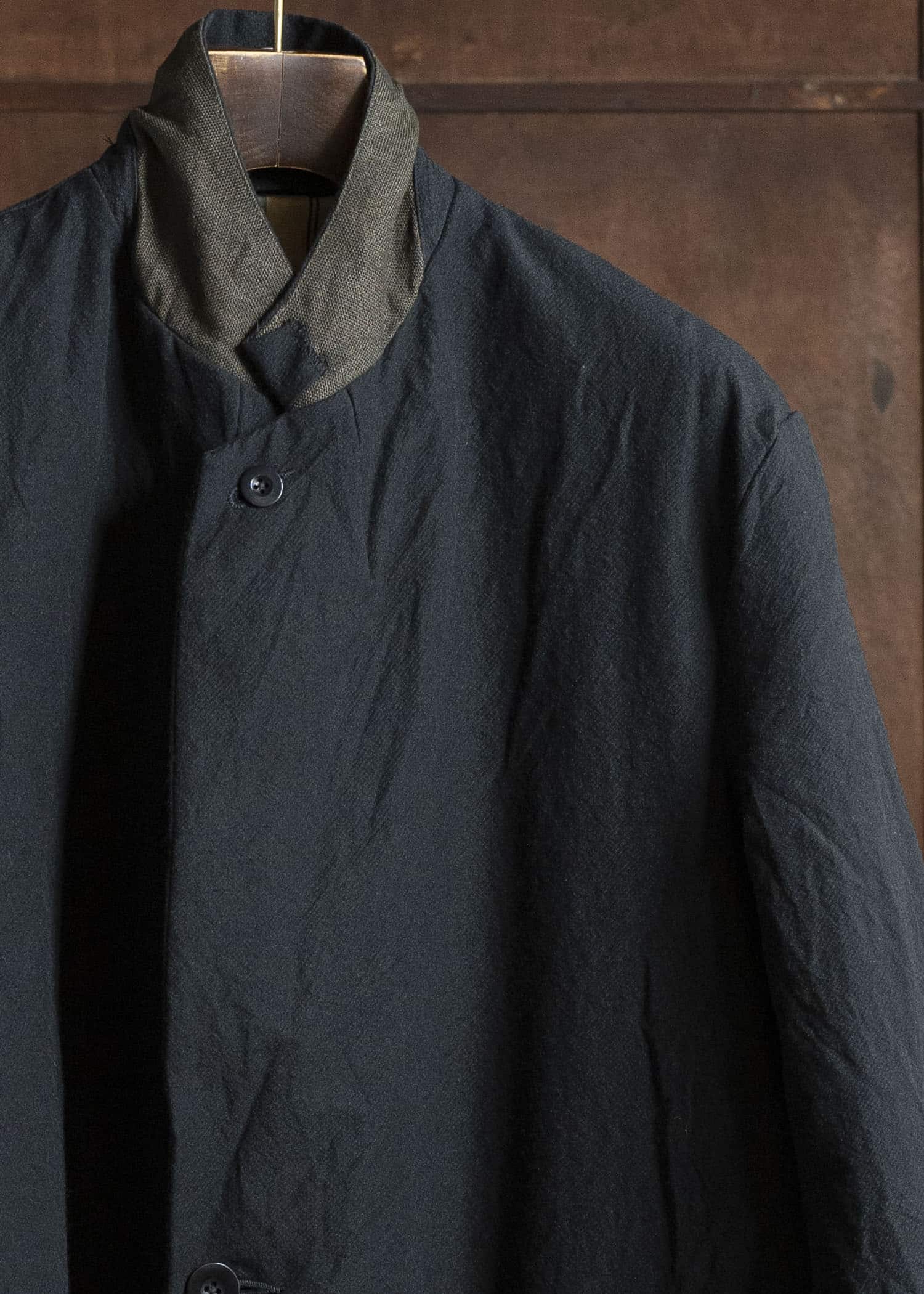 KLASICA 25F-CCT-B09 'THE DAY''-ax ''Wide Shoulder Solid Chester Coat'' COAL BLACK