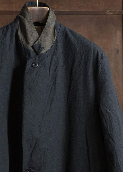 KLASICA 25F-CCT-B09 'THE DAY''-ax ''Wide Shoulder Solid Chester Coat'' COAL BLACK