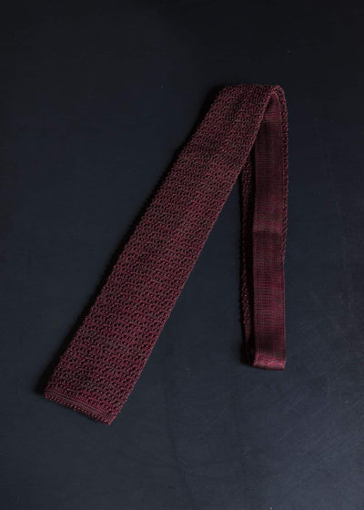 Taiga Takahashi Lot.036-Burgundy Knit Tie Burgundy