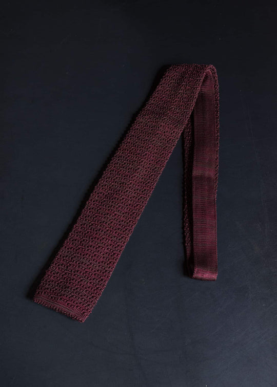 Taiga Takahashi Lot.036-Burgundy Knit Tie Burgundy