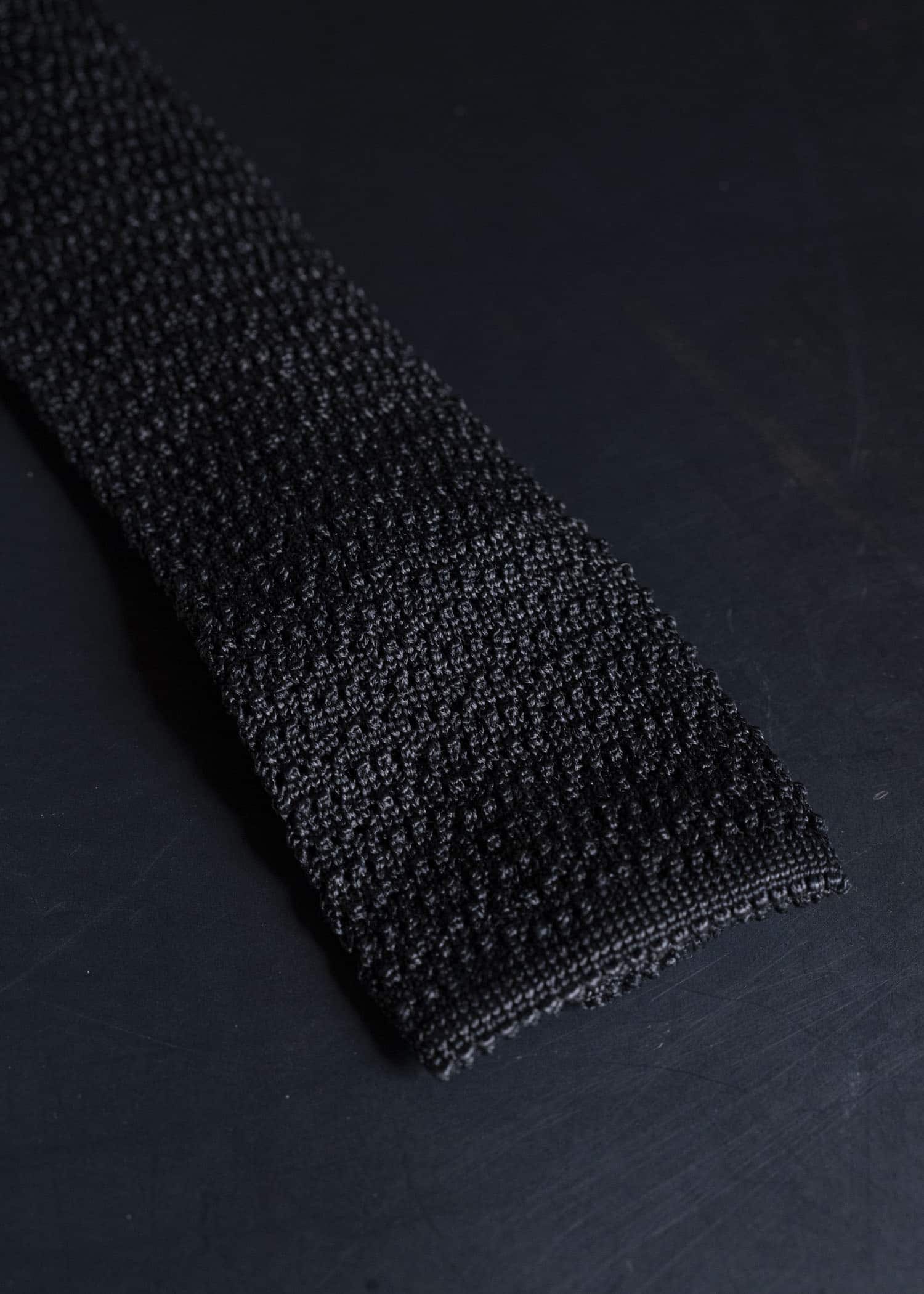 Taiga Takahashi Lot.036-Black Knit Tie Black