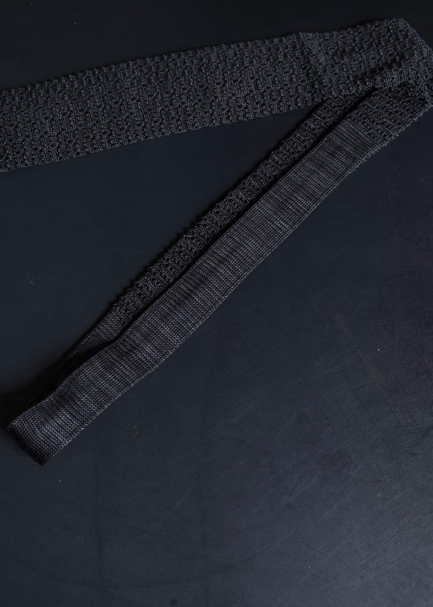 Taiga Takahashi Lot.036-Black Knit Tie Black