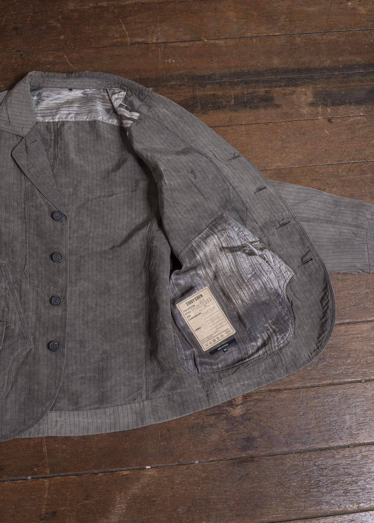 ZIGGY CHEN 0M2610905 STRIPED PATCHWORK WORKERS BLAZER 03