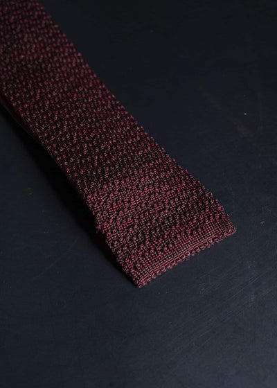 Taiga Takahashi Lot.036-Burgundy Knit Tie Burgundy