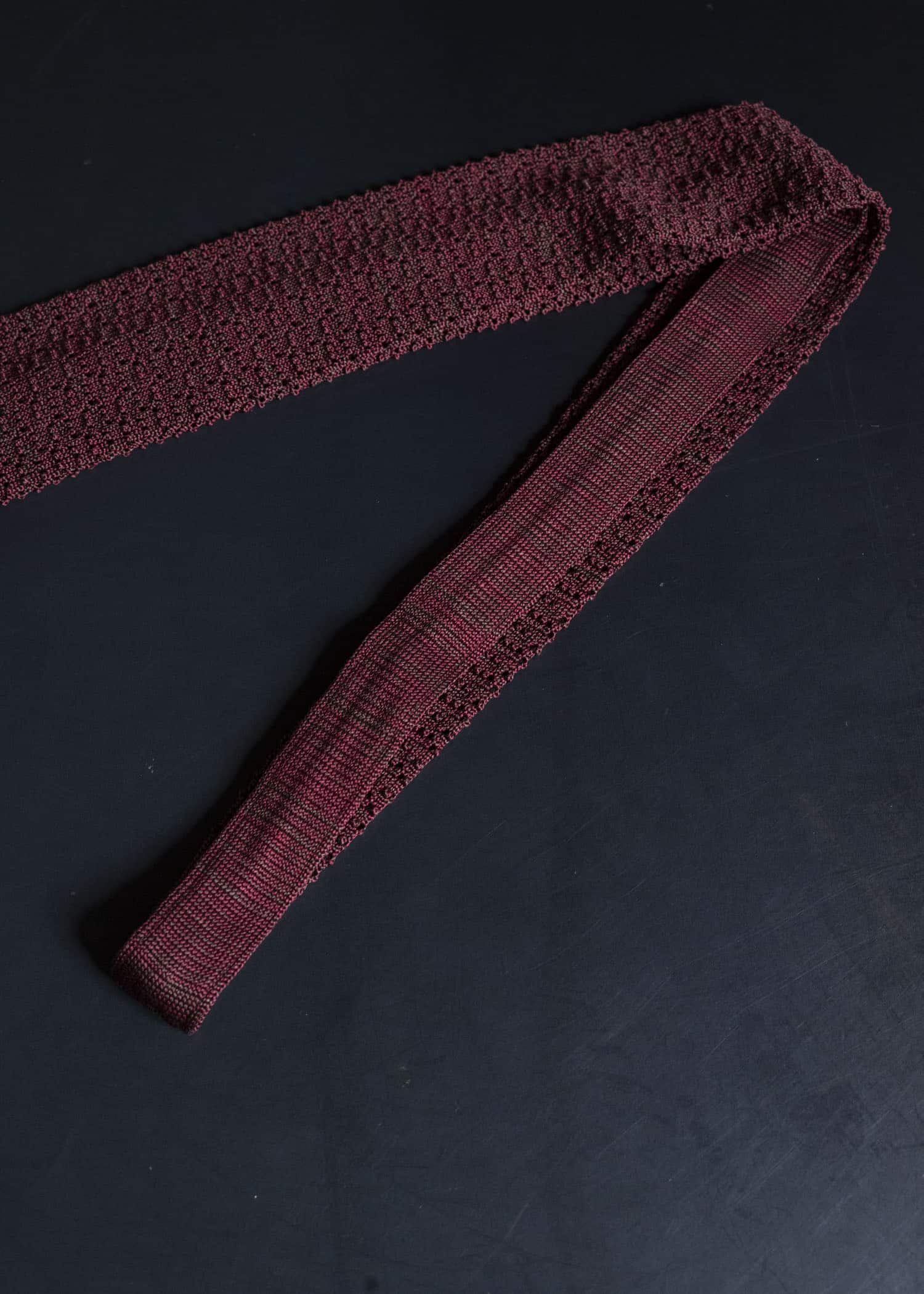 Taiga Takahashi Lot.036-Burgundy Knit Tie Burgundy