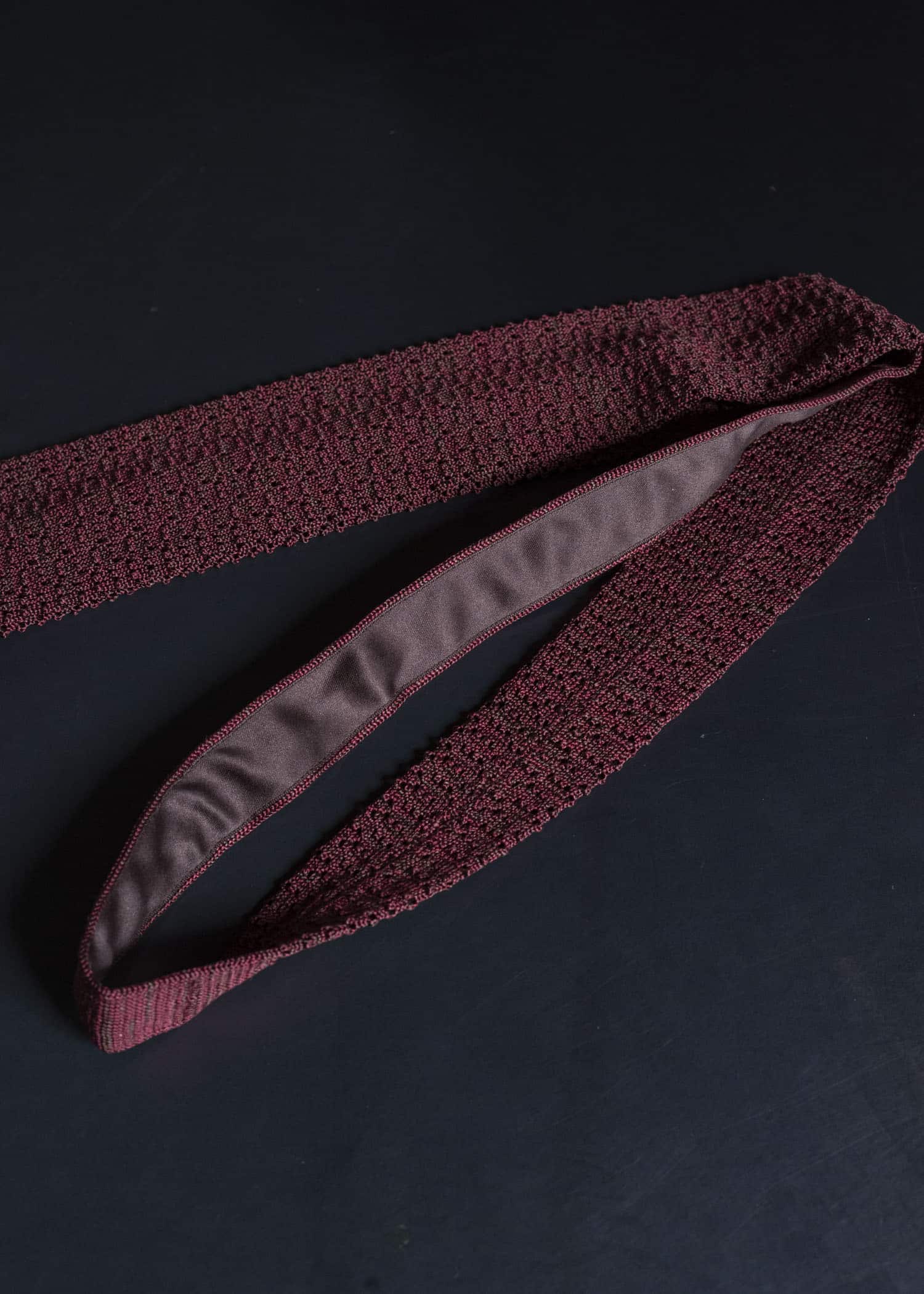 Taiga Takahashi Lot.036-Burgundy Knit Tie Burgundy