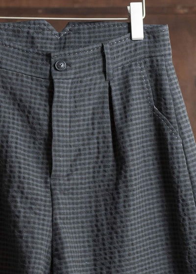 Professor.E PLEATED SHORTS 25SS-PE-TRS-03-DUSTY CHECK