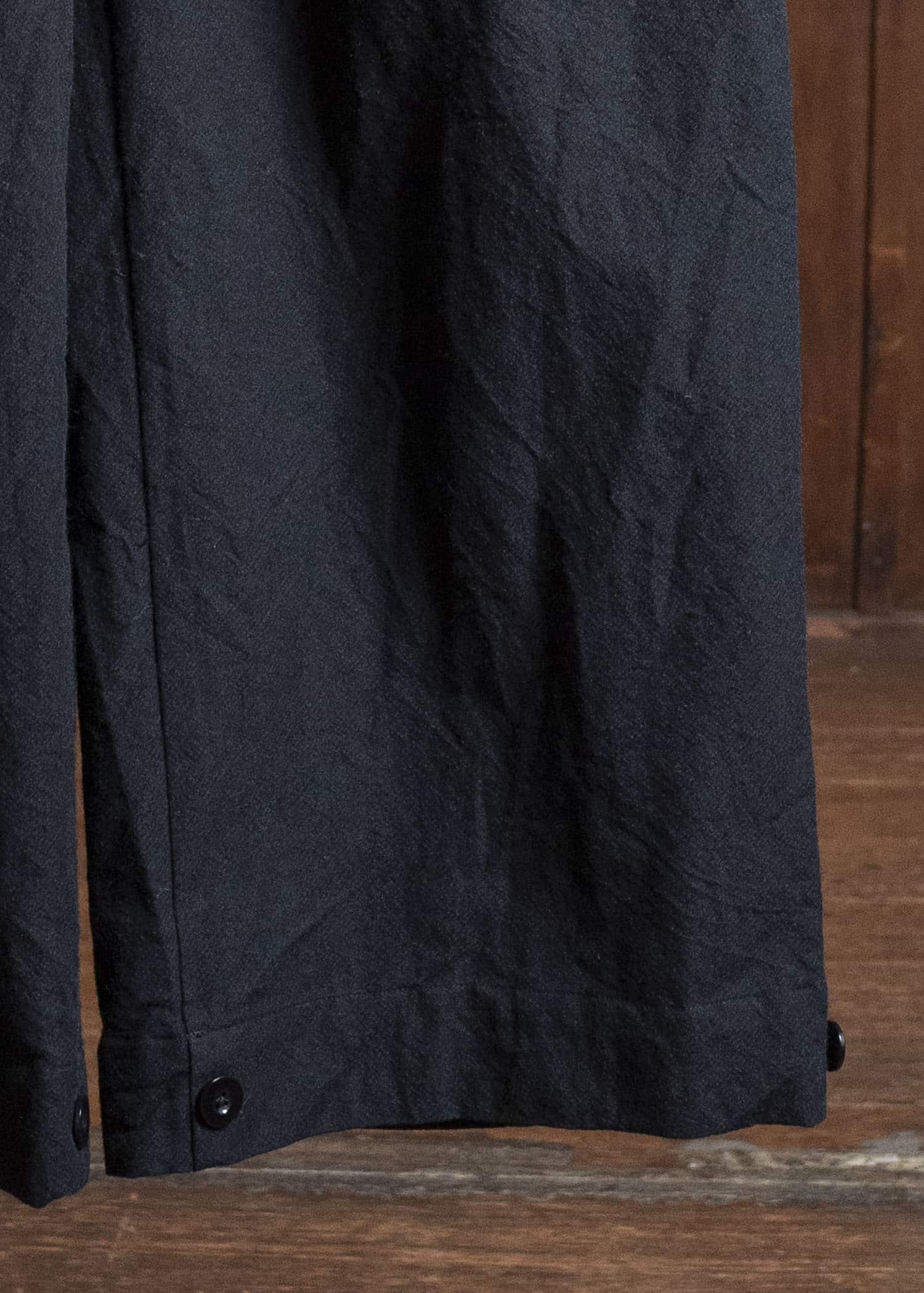 KLASICA 25F-TRS-B13 LINDBERG II - ax Side Tucked Wide Straight Trousers COAL BLACK