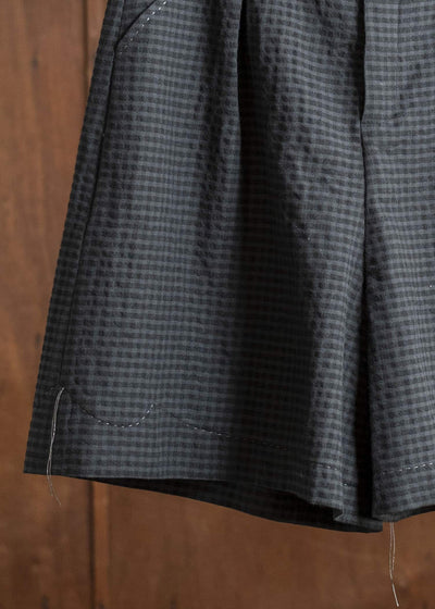 Professor.E PLEATED SHORTS 25SS-PE-TRS-03-DUSTY CHECK