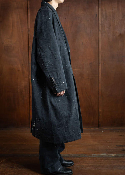 ZIGGY CHEN Oversized Shawl-Collar Coat Vintage Black 0M2431104