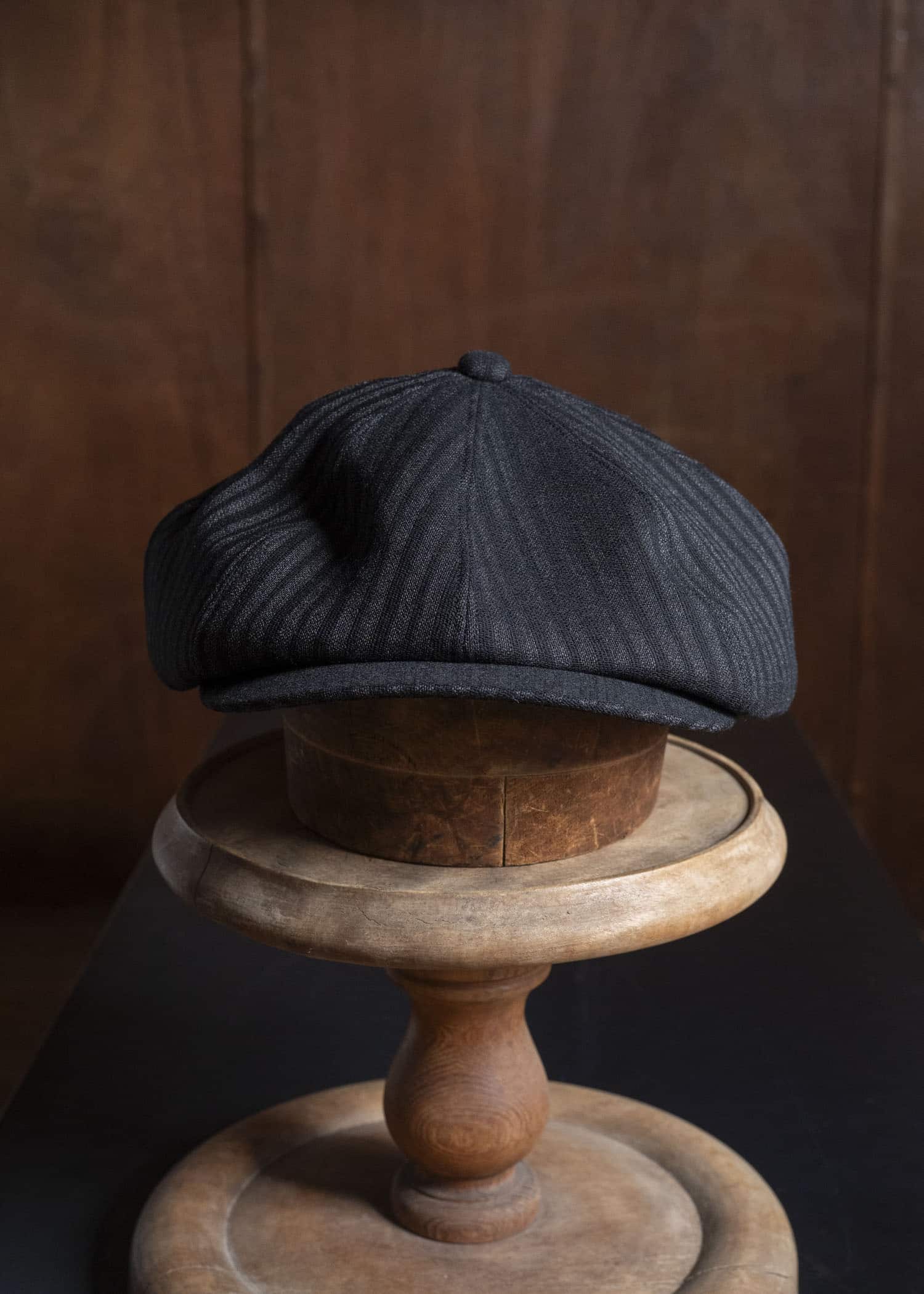 Taiga Takahashi Lot.006-Charcoal Stripe Newsboy Cap Charcoal Stripe