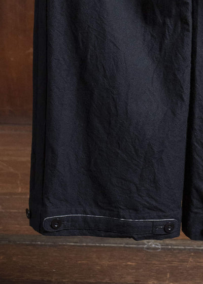 KLASICA 25F-TRS-B13 LINDBERG II - ax Side Tucked Wide Straight Trousers COAL BLACK