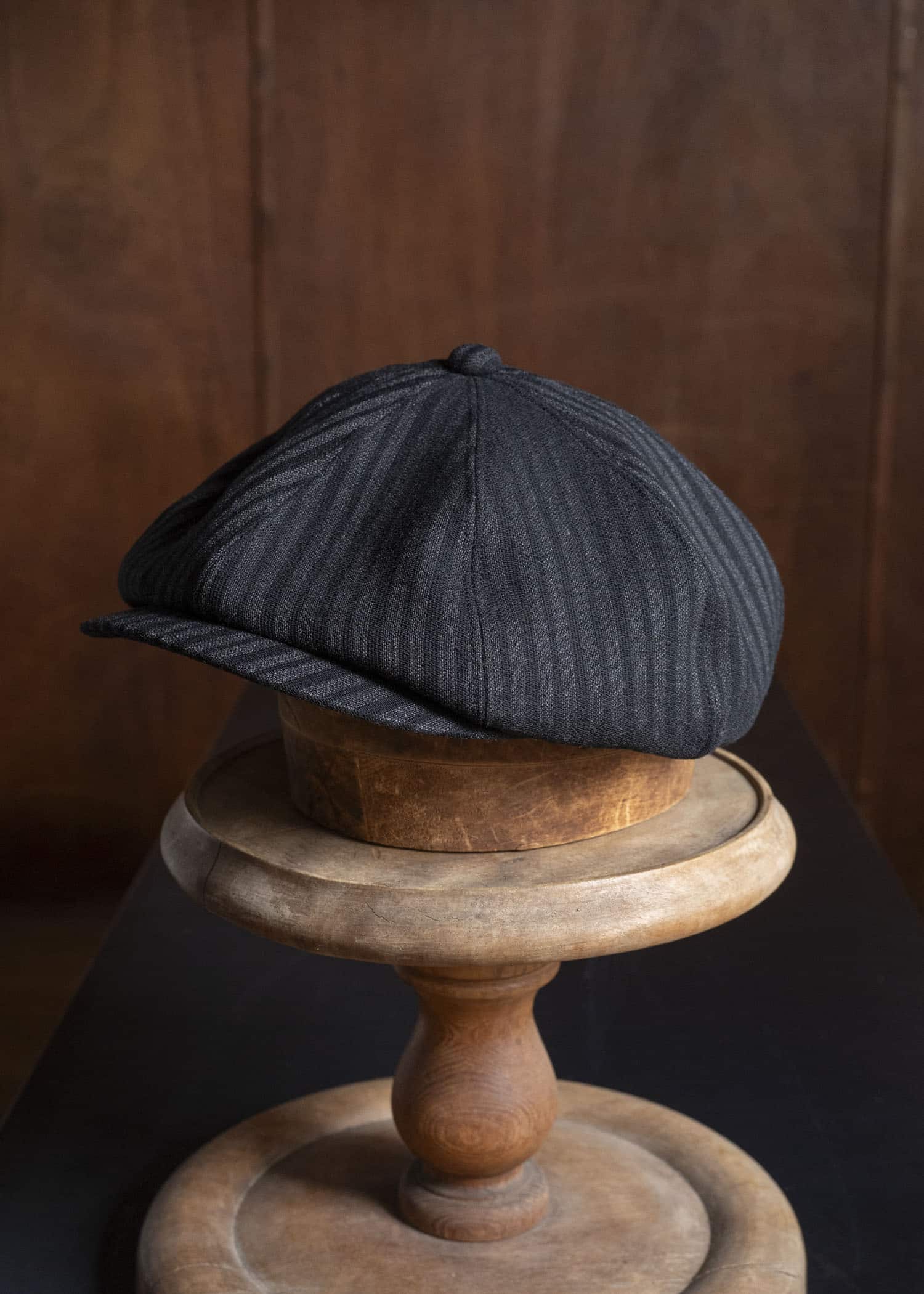Taiga Takahashi Lot.006-Charcoal Stripe Newsboy Cap Charcoal Stripe
