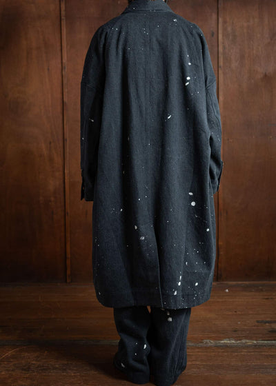 ZIGGY CHEN Oversized Shawl-Collar Coat Vintage Black 0M2431104