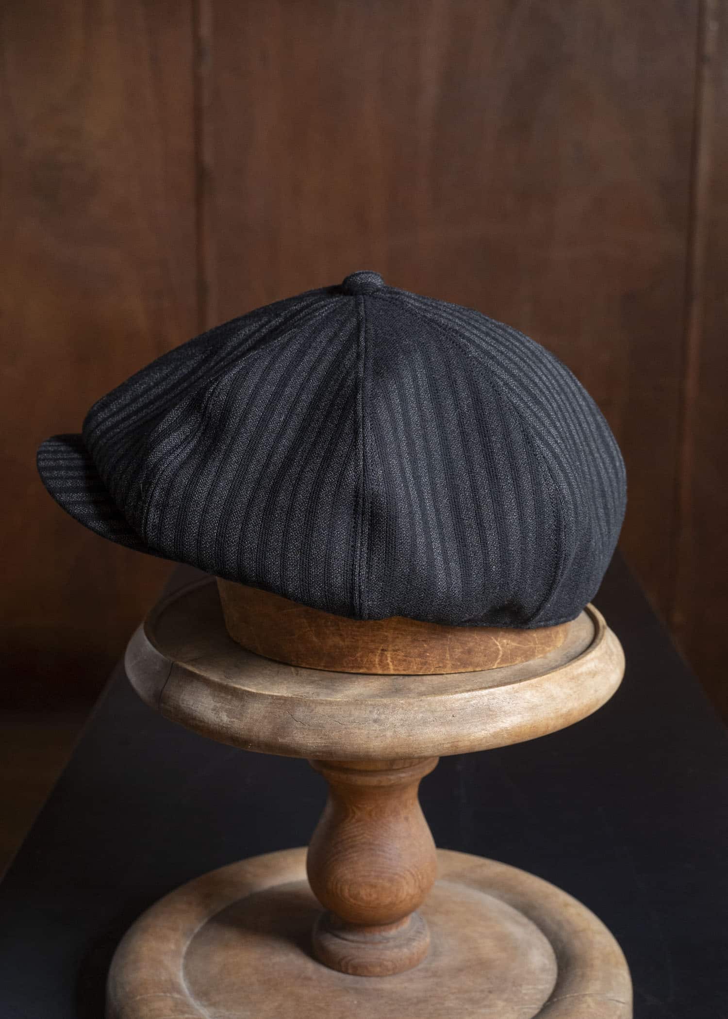 Taiga Takahashi Lot.006-Charcoal Stripe Newsboy Cap Charcoal Stripe