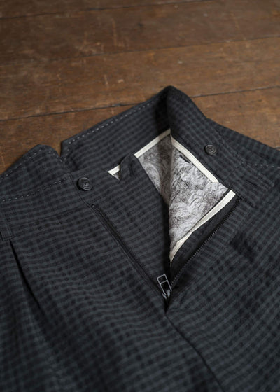 Professor.E PLEATED SHORTS 25SS-PE-TRS-03-DUSTY CHECK