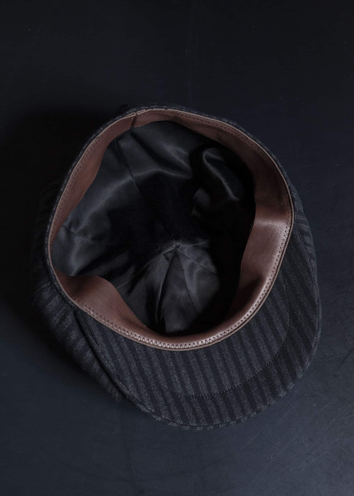 Taiga Takahashi Lot.006-Charcoal Stripe Newsboy Cap Charcoal Stripe
