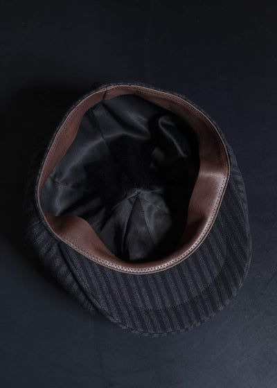 Taiga Takahashi Lot.006-Charcoal Stripe Newsboy Cap Charcoal Stripe