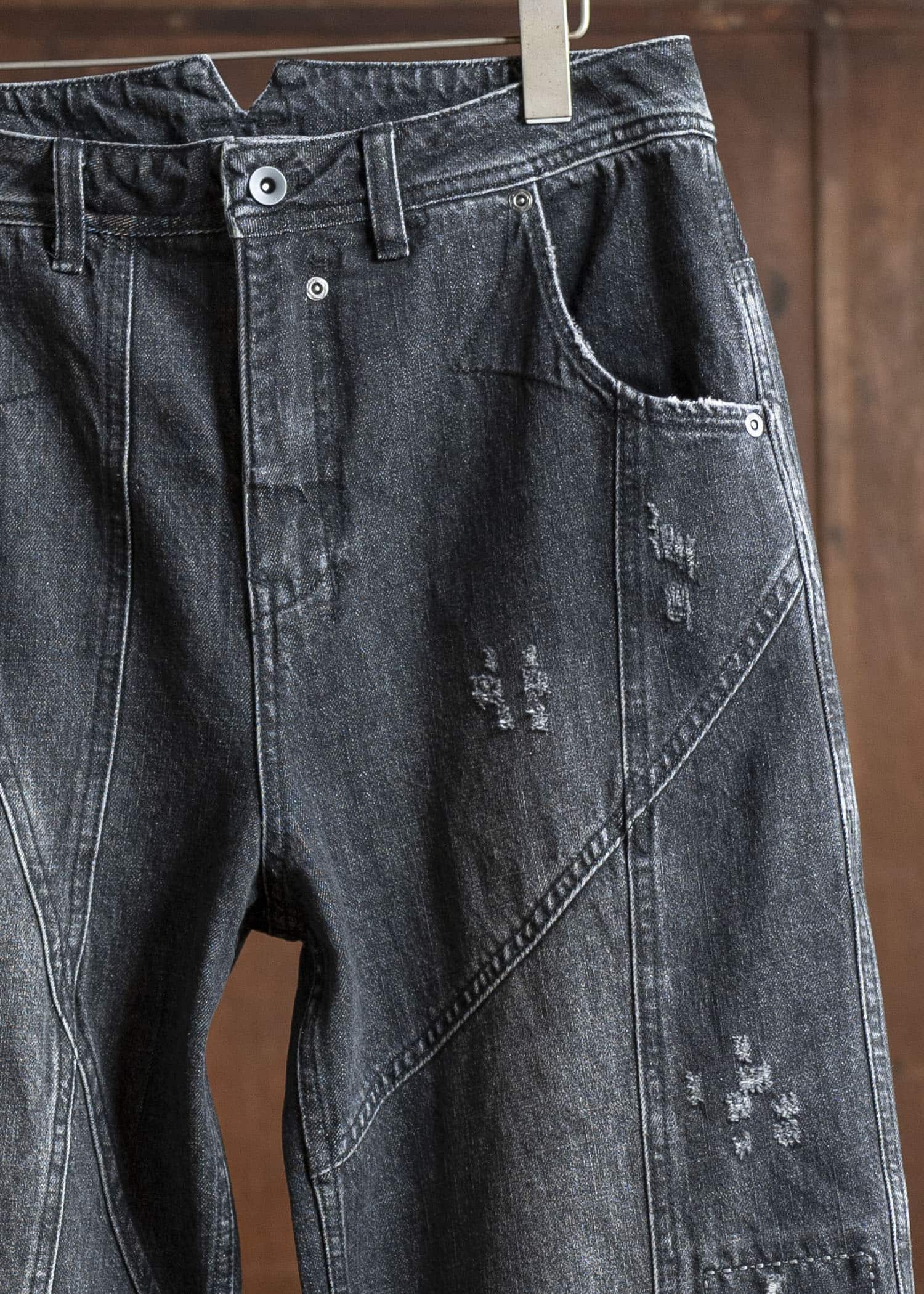 Professor.E WORN-OUT-DENIM 25SS-PE-TRL-07-WASHED BLACK