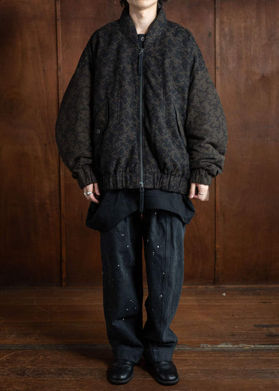ZIGGY CHEN Jaquard Bomber Down Jacket Black 0M2431201