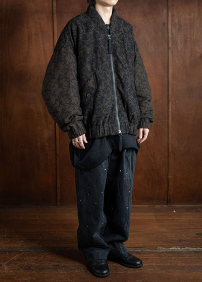 ZIGGY CHEN Jaquard Bomber Down Jacket Black 0M2431201