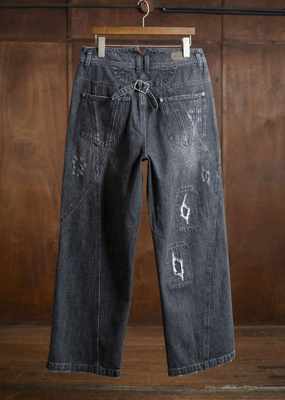 Professor.E WORN-OUT-DENIM 25SS-PE-TRL-07-WASHED BLACK