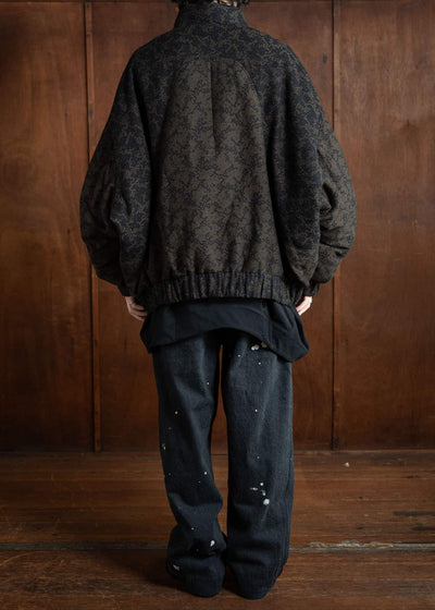 ZIGGY CHEN Jaquard Bomber Down Jacket Black 0M2431201