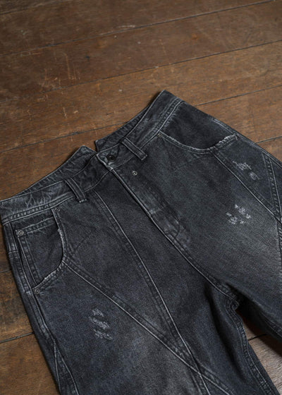 Professor.E WORN-OUT-DENIM 25SS-PE-TRL-07-WASHED BLACK