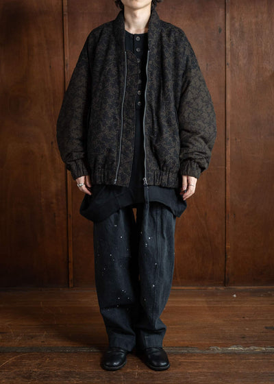 ZIGGY CHEN Jaquard Bomber Down Jacket Black 0M2431201