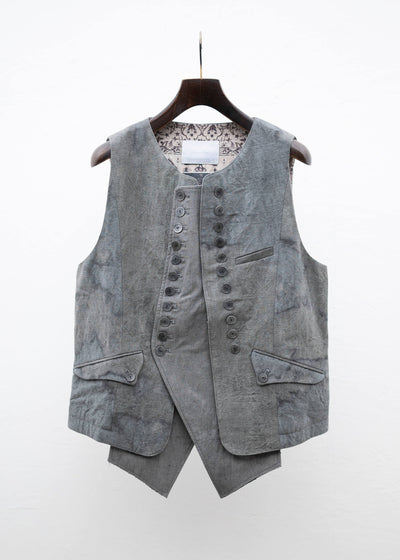 Professor.EE Waistcoat / Natural Dyed Gray