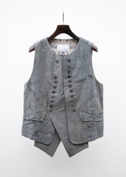 Professor.E E Waistcoat / Natural Dyed Grey