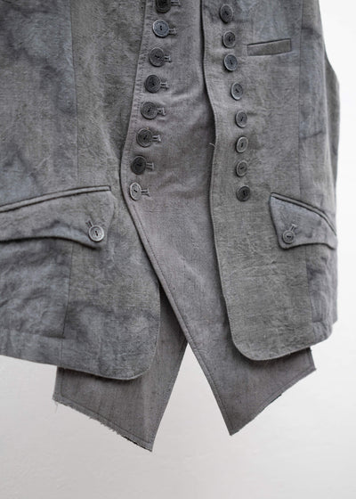 Professor.EE Waistcoat / Natural Dyed Gray