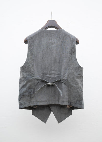 Professor.EE Waistcoat / Natural Dyed Gray