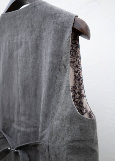 Professor.EE Waistcoat / Natural Dyed Gray