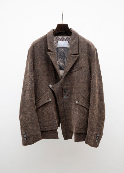 Professor.E Double Layer Blazer / Natural Dyed Brown