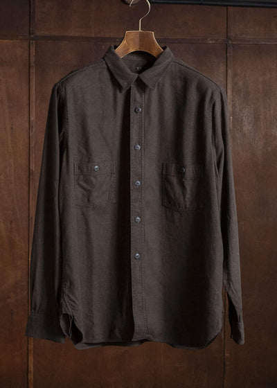 Taiga Takahashi Lot.121-Mud Dyed Brown Work Shirt Mud Dyed Brown