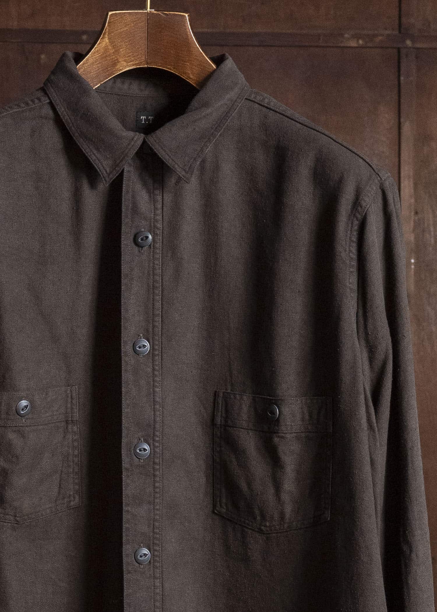 Taiga Takahashi Lot.121-Mud Dyed Brown Work Shirt Mud Dyed Brown