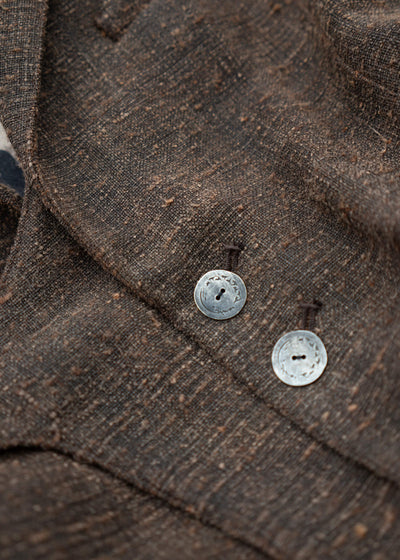 Professor.E Double Layer Blazer / Natural Dyed Brown