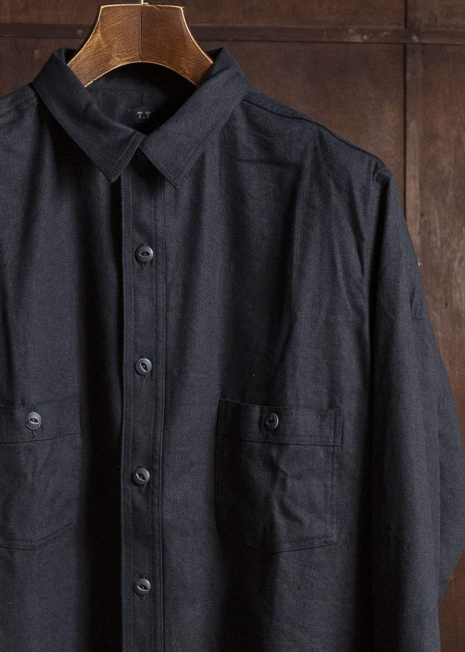 Taiga Takahashi Lot.121-Black Work Shirt Black