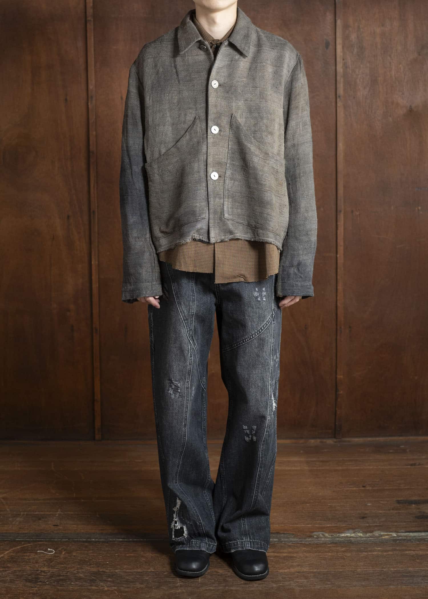 Professor.E WORN-OUT-DENIM 25SS-PE-TRL-07-WASHED BLACK