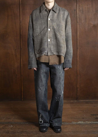 Professor.E WORN-OUT-DENIM 25SS-PE-TRL-07-WASHED BLACK