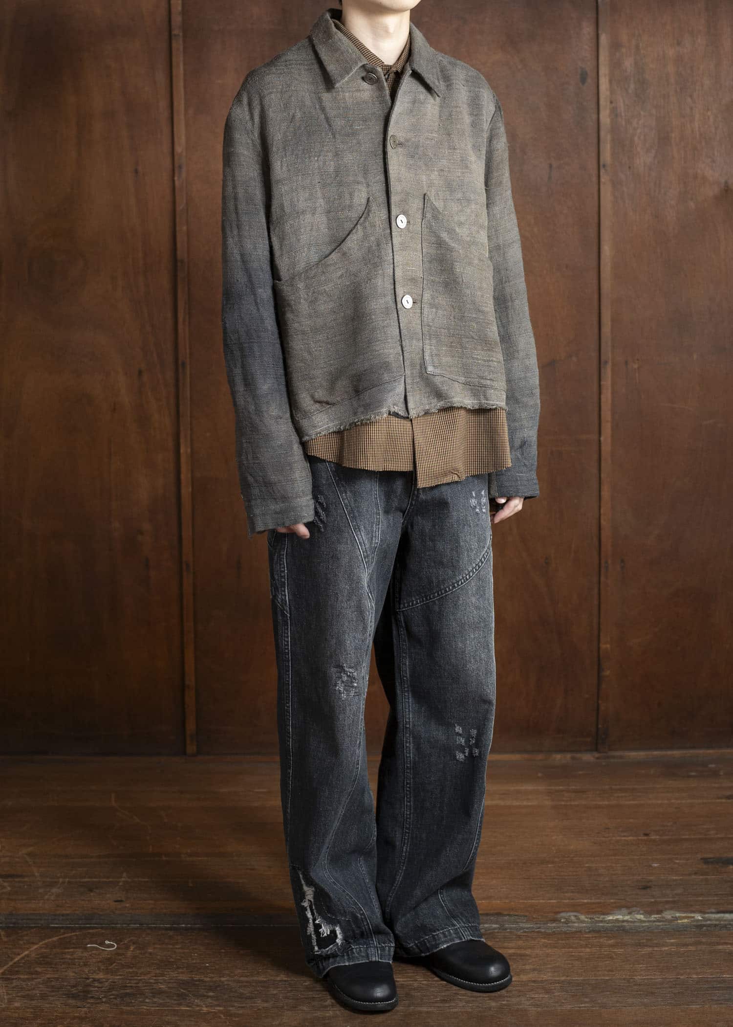 Professor.E WORN-OUT-DENIM 25SS-PE-TRL-07-WASHED BLACK