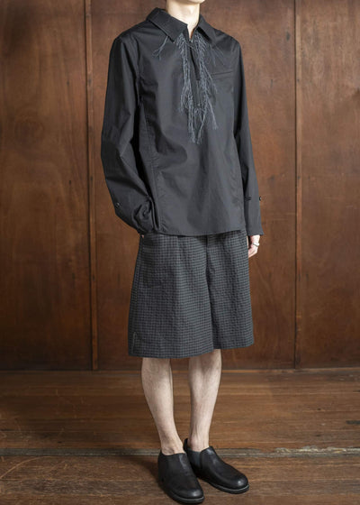 Professor.E PLEATED SHORTS 25SS-PE-TRS-03-DUSTY CHECK