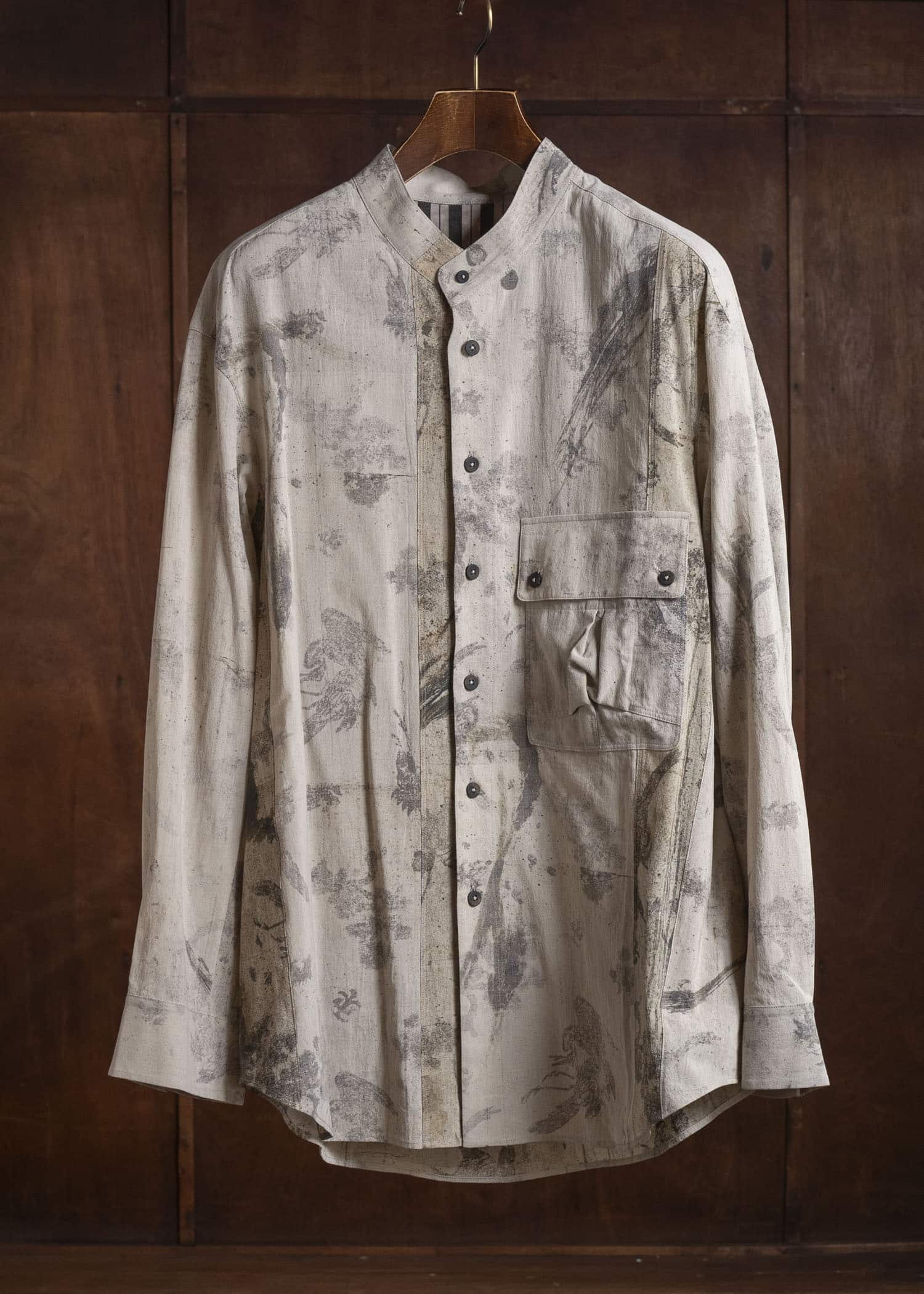 ZIGGY CHEN 0M2610745 MANDARIN COLLAR POCKET SHIRT 11