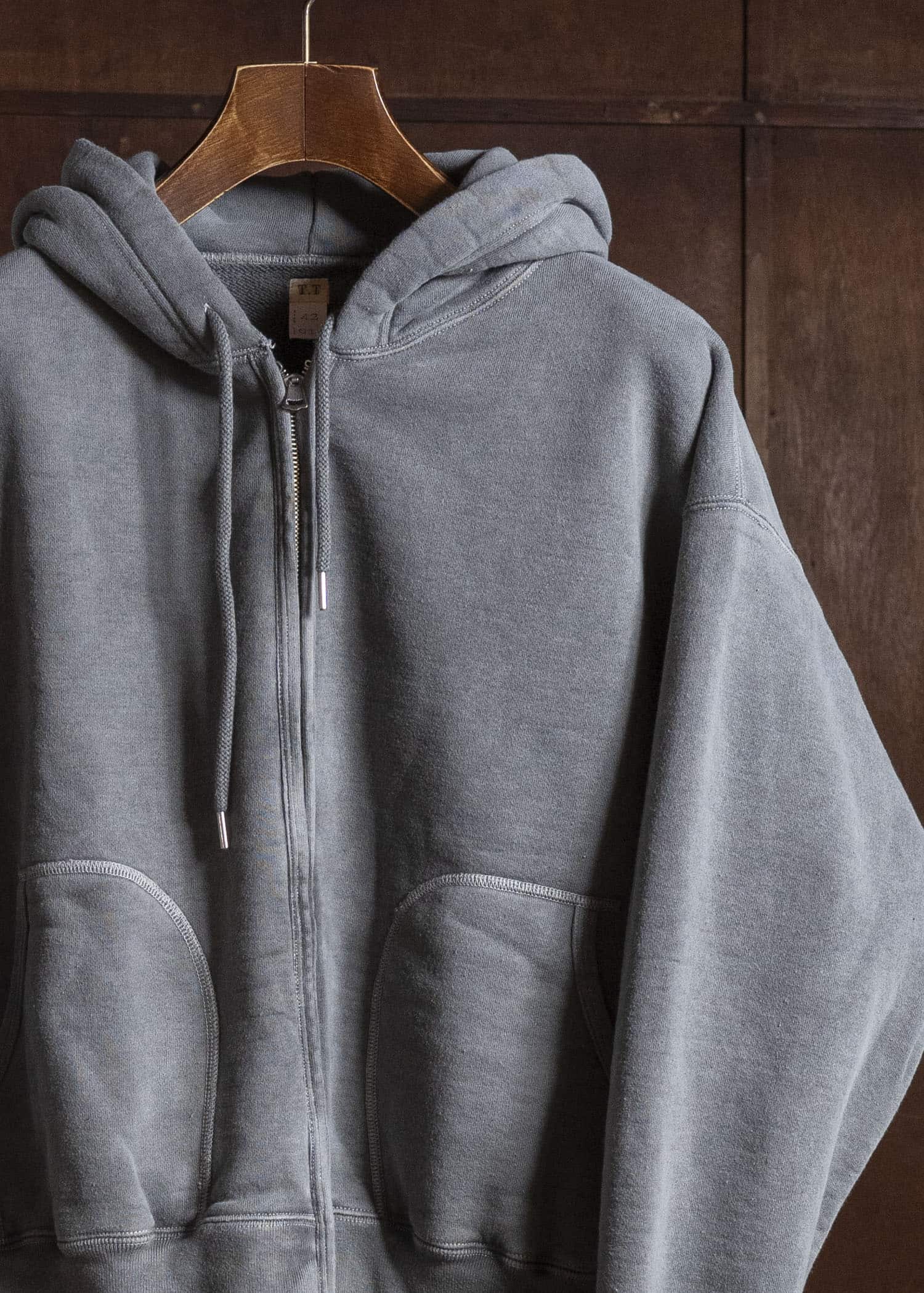 Taiga Takahashi Lot.615-Gray Full Zip Sweat Parka Gray
