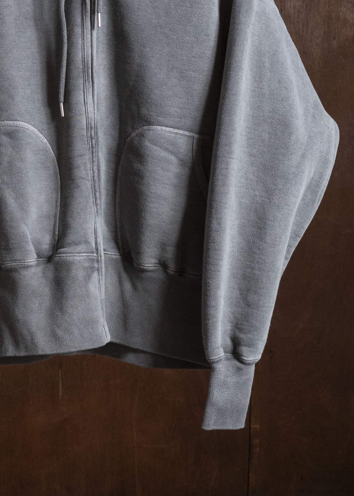 Taiga Takahashi Lot.615-Gray Full Zip Sweat Parka Gray