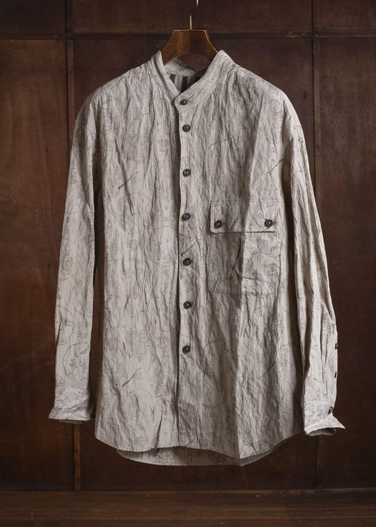 ZIGGY CHEN 0M2610727 MANDARIN COLLAR POCKET SHIRT 11